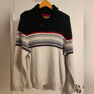 Chaps Black Red and Gray Patterned Crewneck Sweater XXL Good Condition